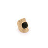 Women's Aquaforte New Retro ring with black square and brushed hammered surface