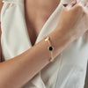 Women's Aquaforte Tonde Reverse bracelet with black glass paste and zircon pavé