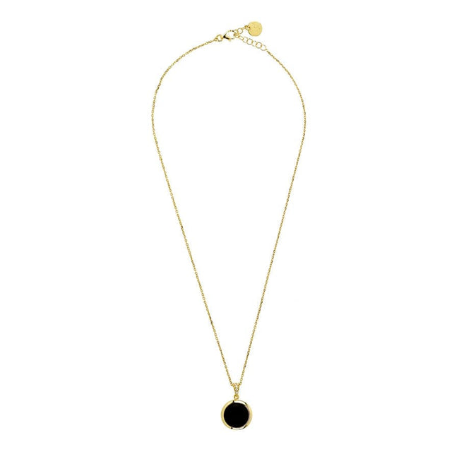 Collana da donna Aquaforte Tonde Reverse con pendente in pasta vitrea nera