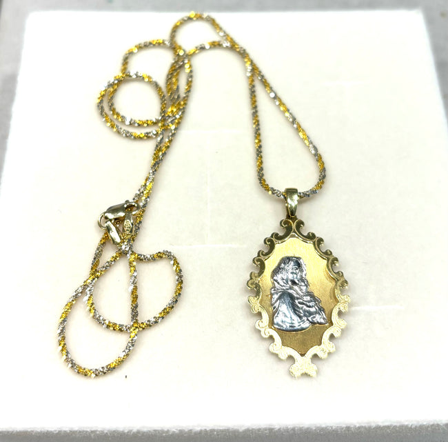 collana con madonna in oro 18 kt