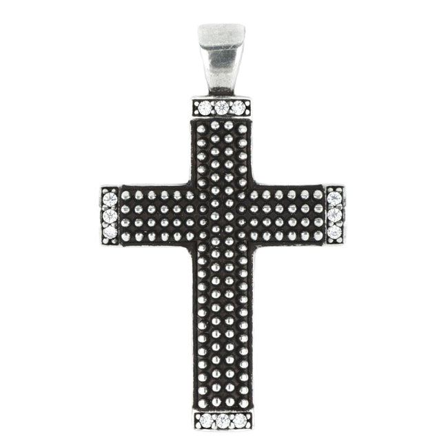 Pendente in argento brunito palladio e oro nero con pietre e texture dévoré Artlinea