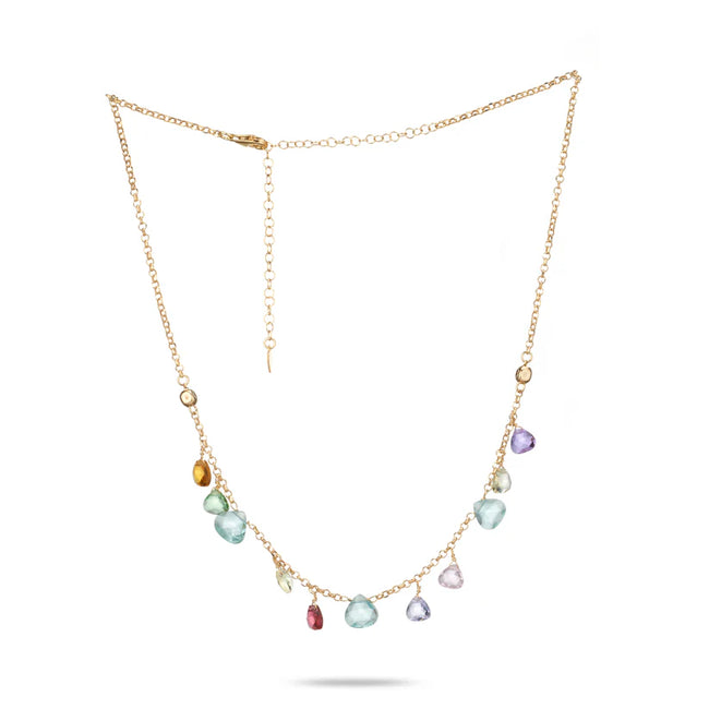 Collana da donna Dvccio Positano in Argento 925 Oro 24kt con Cristalli Multicolor