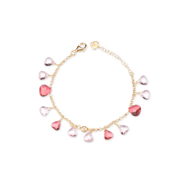 Bracciale da donna Capri in Argento 925 Laminato in oro puro 24kt con cristalli naturali