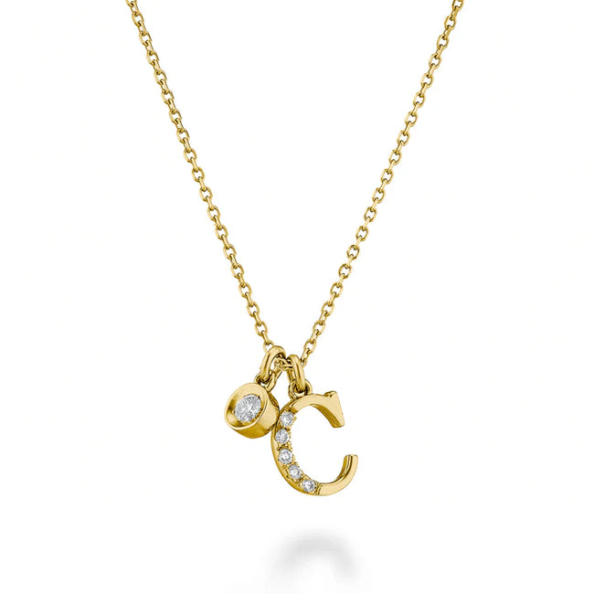 Collana Golay da donna in Oro 18kt Lettera C