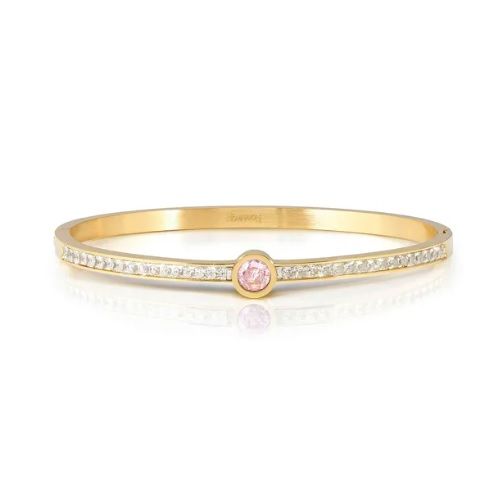 Bracciale rigido da donna Nomination Pretty Bangles Pvd giallo e Zircone centrale