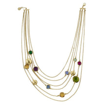 Collana da donna Aquaforte gioiello Caramelle con sei file di paste vitree multicolore