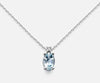 Collana in Oro 18kt acquamarina ovale 6x4 e Diamanti