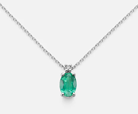 Collana da donna Mikiko in Oro 18kt varietà smeraldo ovale