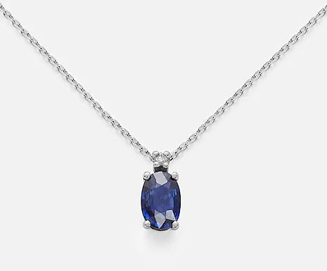 Collana da donna Mikiko in Oro 18kt zaffiro ovale