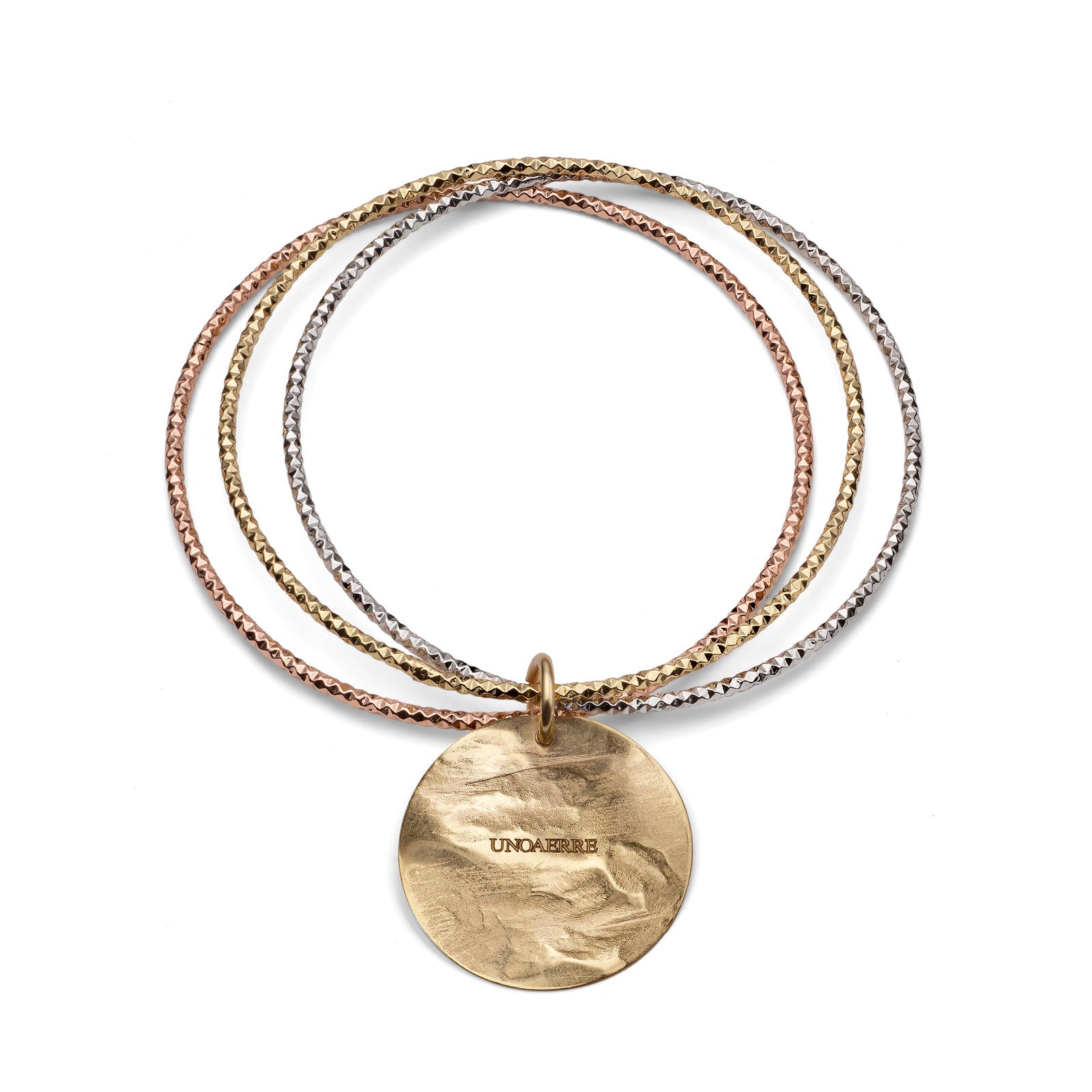 Bracciale da donna Bangle tre colori con medaglia