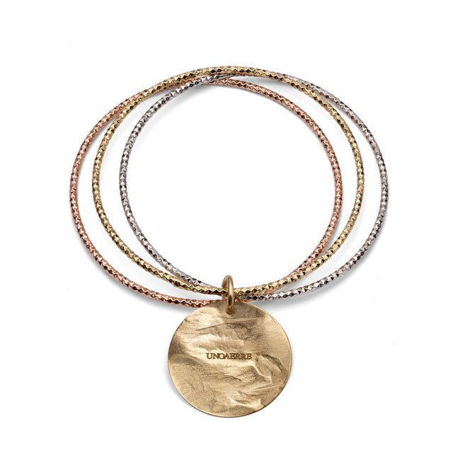 Bracciale da donna Bangle tre colori con medaglia
