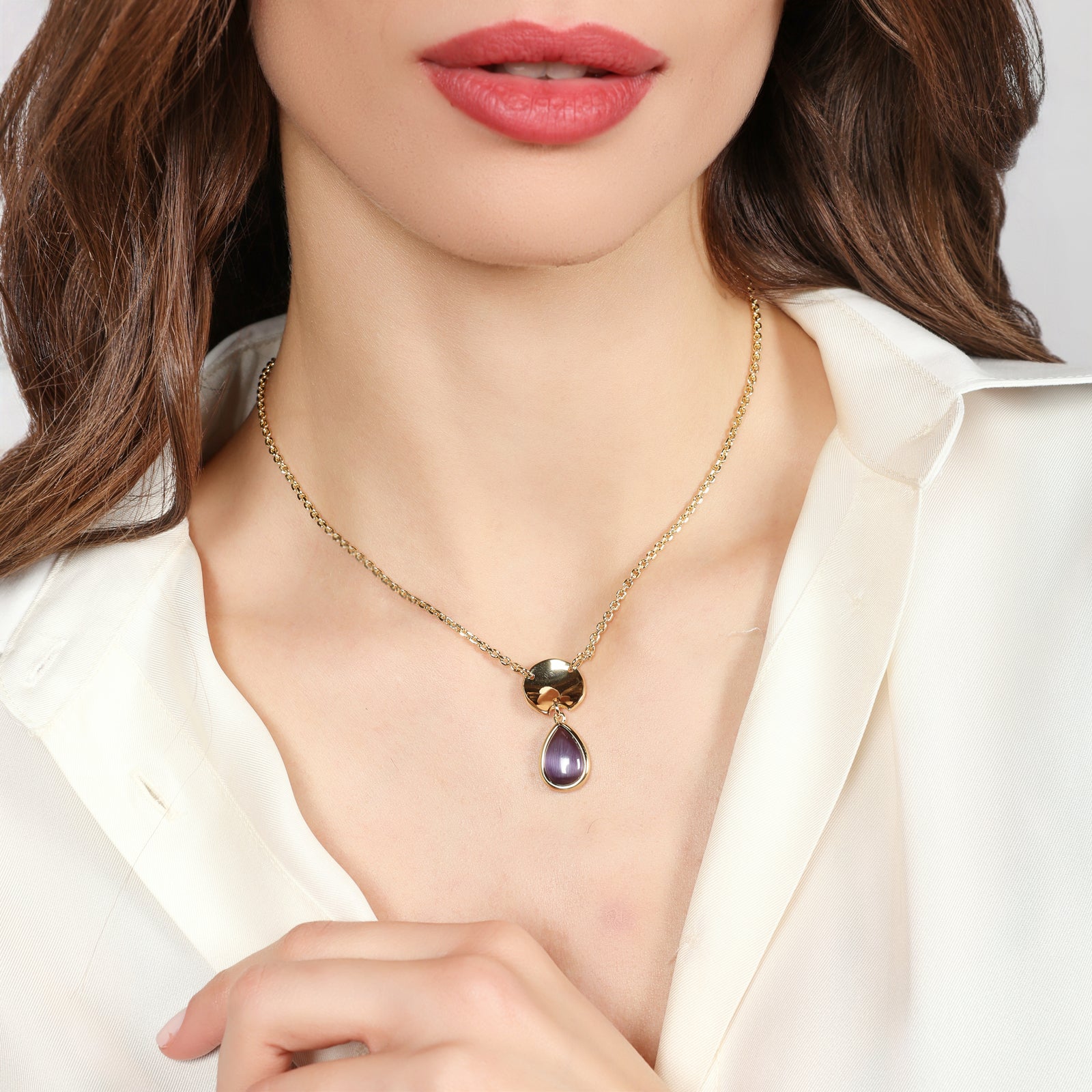 Collana da donna Unoaerre Joya goccia viola