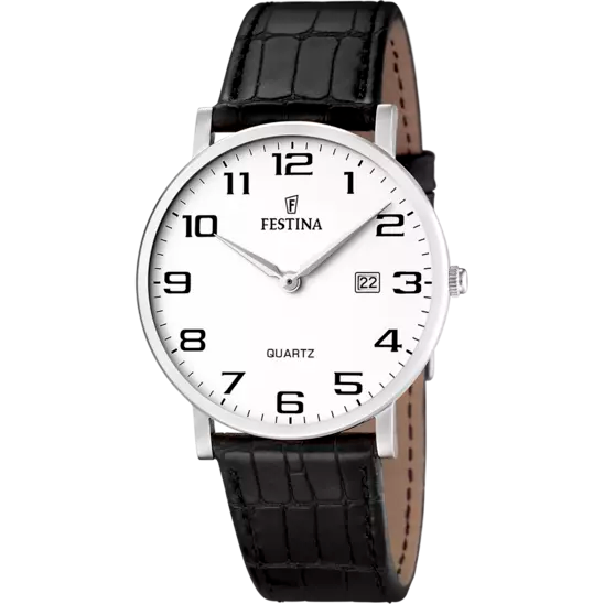 Orologio da uomo Festina Classics bianco con cinturino in pelle