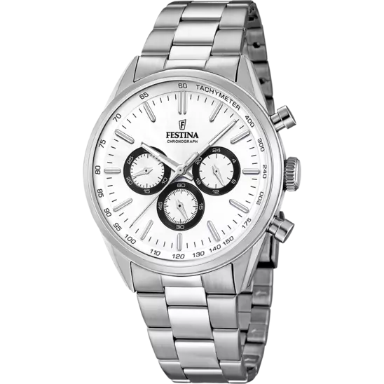 Orologio da uomo Festina bianco con cinturino in acciaio