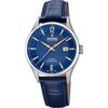 Orologio da uomo Festina Swiss Made blu con cinturino in pelle
