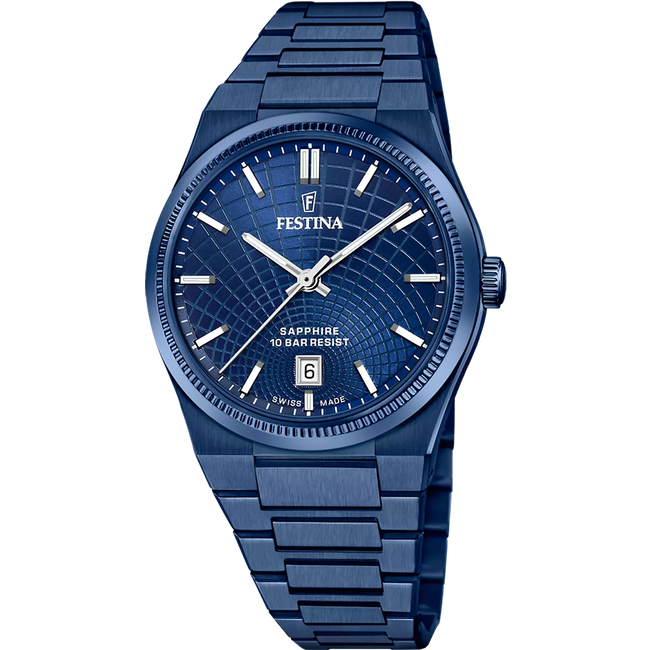 Men's watch Festina Swiss Made F20078/1 light blue