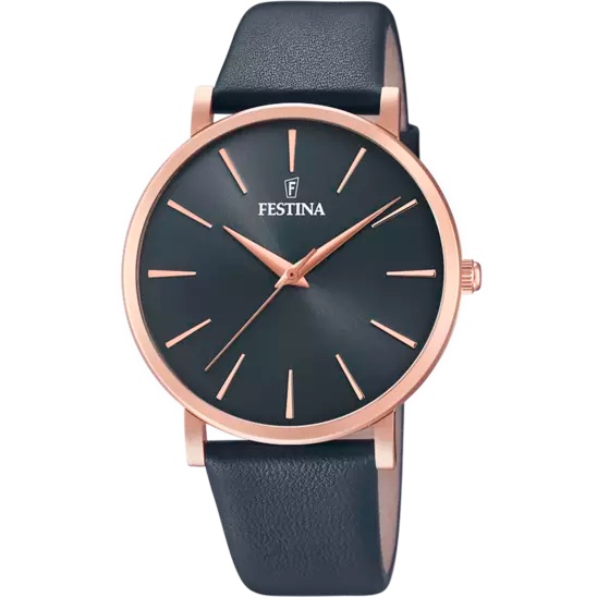 Orologio da donna Festina Boyfriend grigio con cinturino in pelle