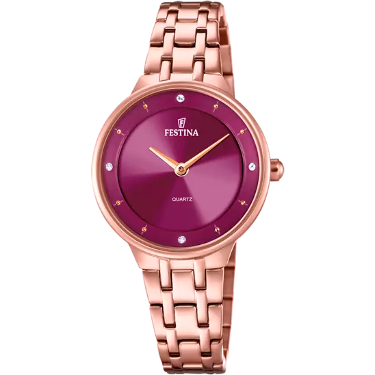 Orologio da donna Festina bordeaux con cinturino in acciaio