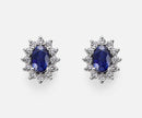 Orecchini in Oro 18kt varietà zaffiro ovale 6x4 e Diamanti