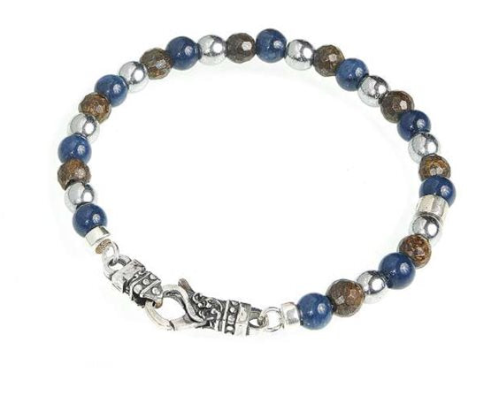 Bracciale da uomo Gerba bronzite e agata blu MOSCH05