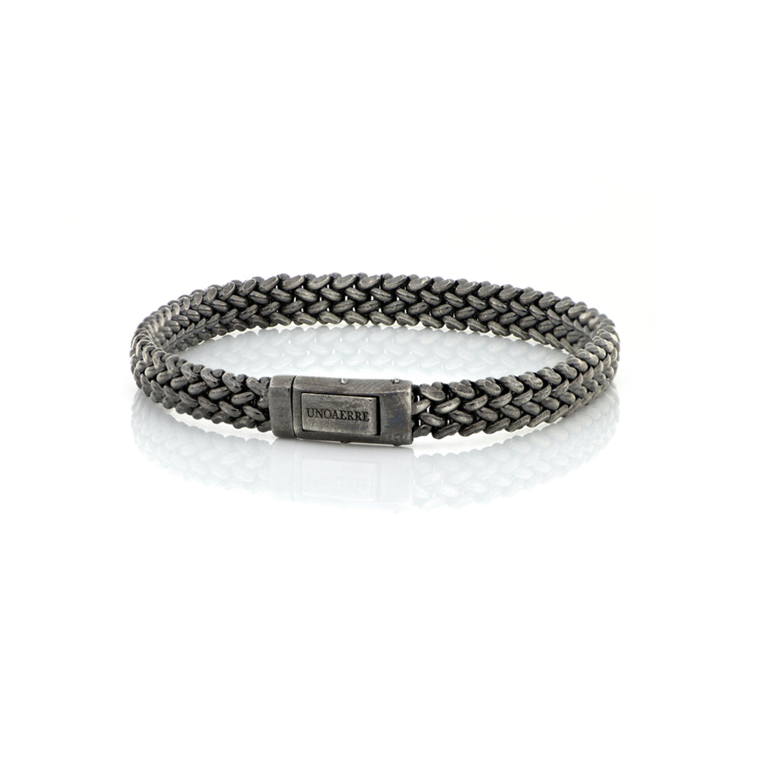 Bracciale in argento brunito Unoaerre