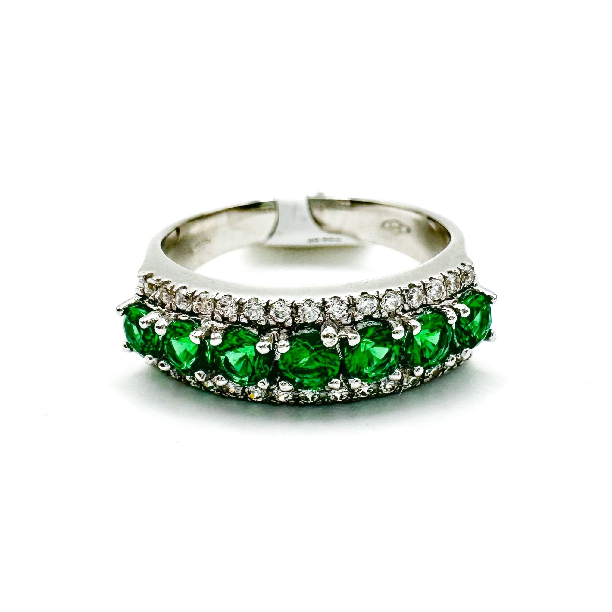 Anello Zirconi Verde Fioroni