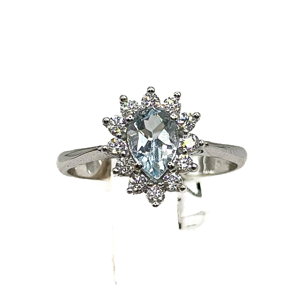 Anello Zirconi Celeste Fioroni